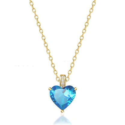 Women's Twelve Birthstone Fashion Simple Pendant Necklace