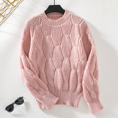 Solid Color Twisted Sweater Women Knitwear